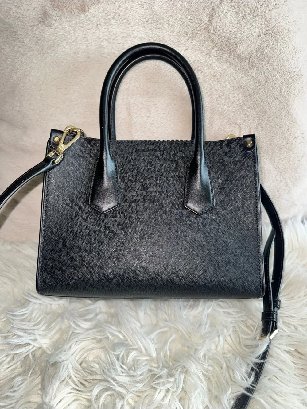 Michael Kors Black Saffiano Leather Top-Handle Satchel